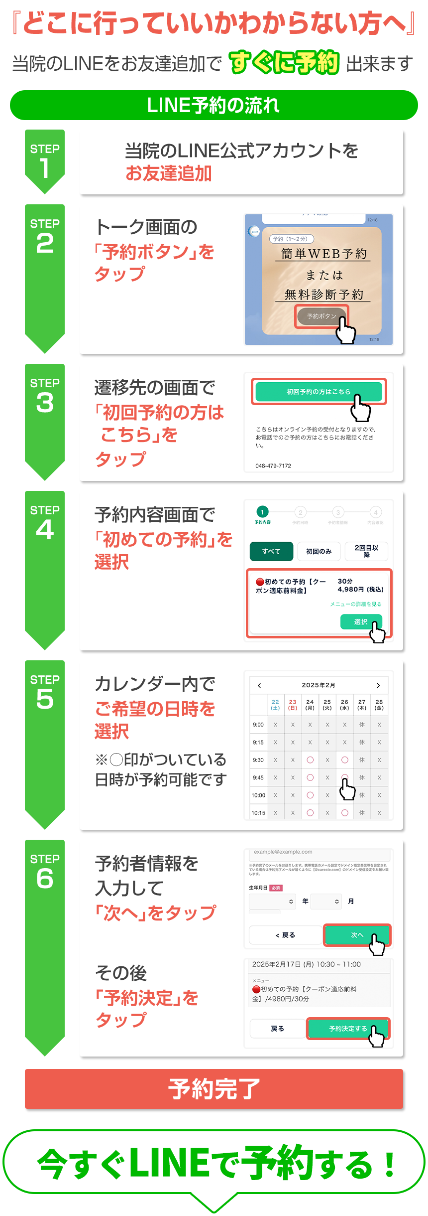 LINE予約の流れ